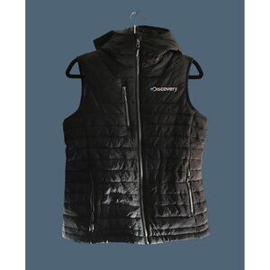 DISCOVERY- WOMEN'S BLACK STORM TECH ZIP-UP VEST WITH HOODIE SIZE MEDIUM